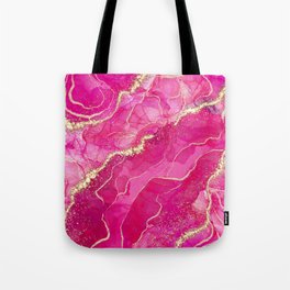 Pink Glamour Marble With Gold Glitter Texture  Tote Bag