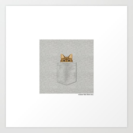 Pocket Tabby Cat Art Print
