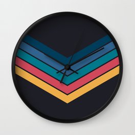 Fudena - Classic V Shape 70s Summer Style Retro Stripes Wall Clock