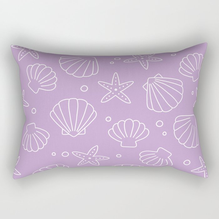 Seashell Pattern (white/lavender) Rectangular Pillow