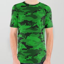 Lime Green Camo All Over Graphic Tee