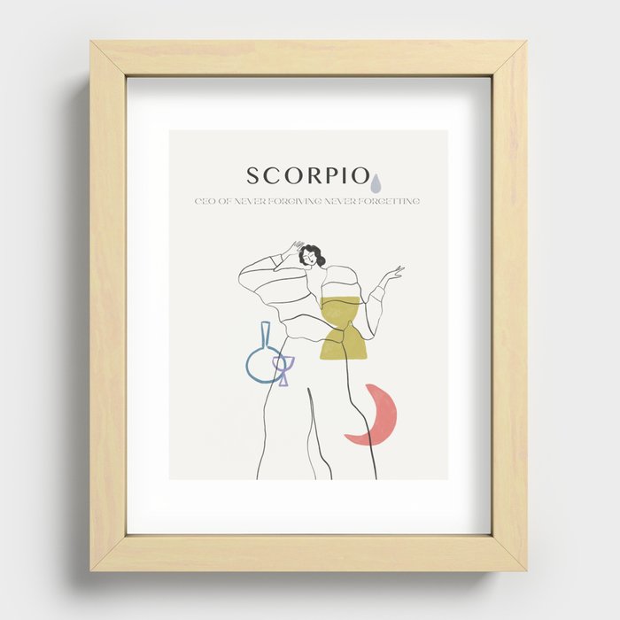 Scorpio Zodiac Sign Design Recessed Framed Print