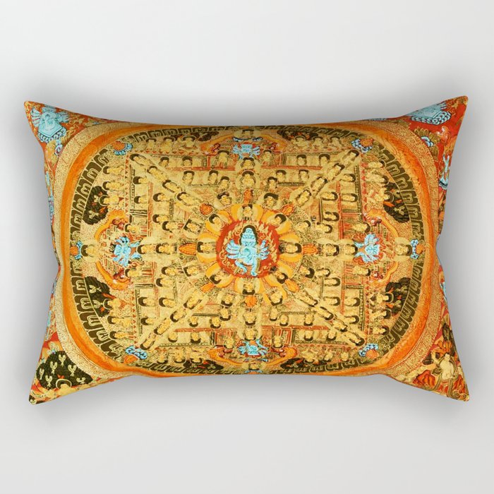 Buddhist Mandala 45 Ashta Bhairava Rectangular Pillow