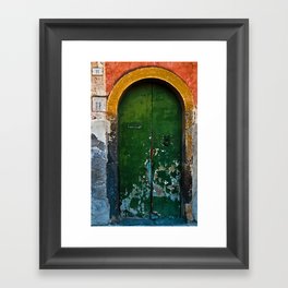 Magic Green Door in Sicily Framed Art Print