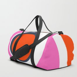 Modern Abstract Circles Pink Red and Navy Blue Duffle Bag