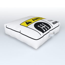 Yellow Anti-Theft Device: Manual Transmission Warning (5-speed) Outdoor Floor Cushion