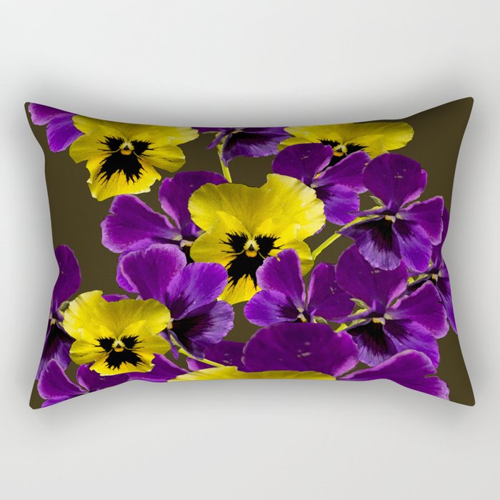 Purple And Yellow Flowers On A Dark Background Decor Art Society6 Rectangular Pillow By Pivivikstrm Purple And Yellow Flowers On A Dark Background Decor Art Society6 Rectangular Pillow By Pivivikstrm