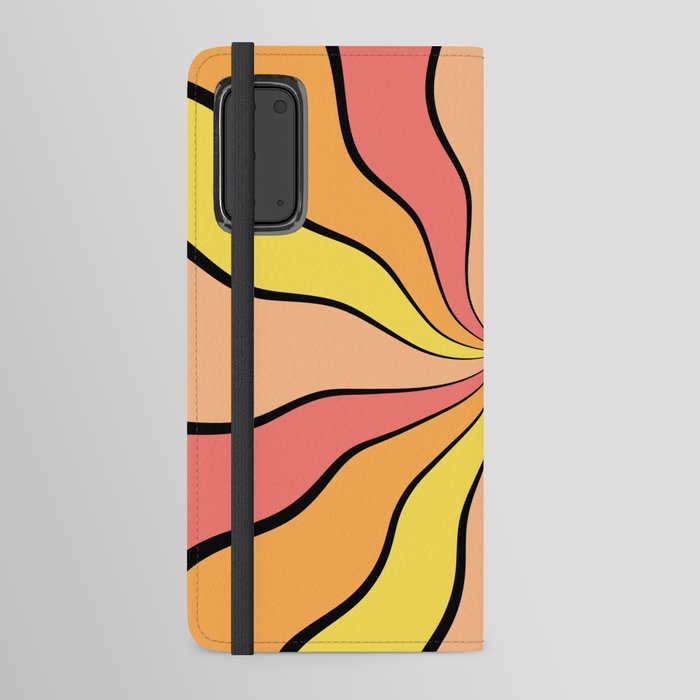 Sunrise Wavy Rays (orange/pink/yellow) Android Wallet Case