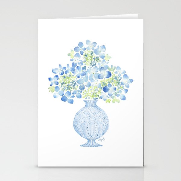 Blue Hydrangea Watercolor Stationery Cards