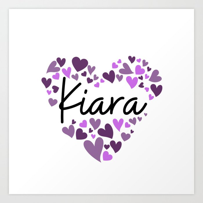 Kiara, purple hearts Art Print by Pink Dreams design | Society6