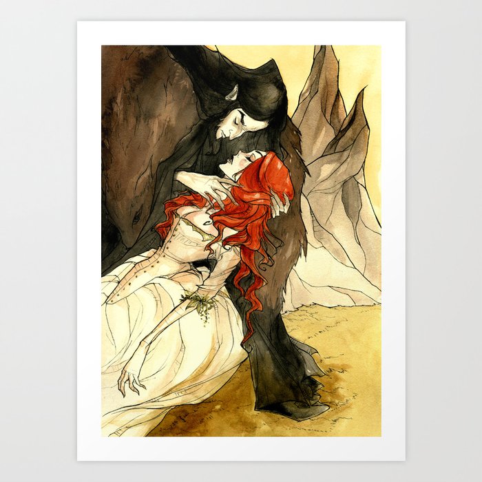 hades abducting persephone wall painting