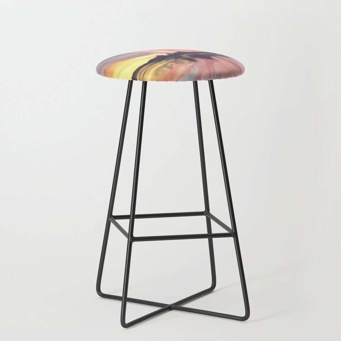 Ethereal Sunset Reflections by the Lake Bar Stool