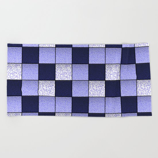 Blue Spotty Tiles Beach Towel