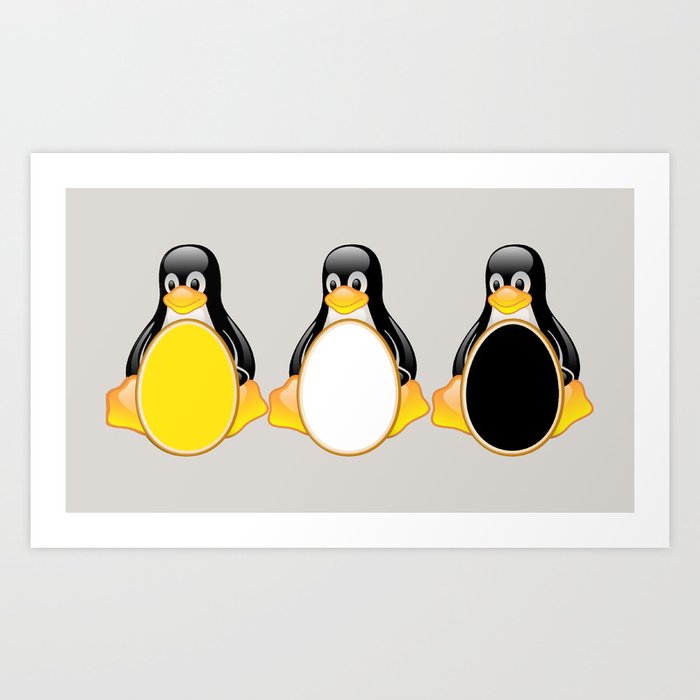 Linux Tux Penguin Version To Be Born Art Print By Sofiayoushi Society6 Linux Tux Penguin Version To Be Born Art Print