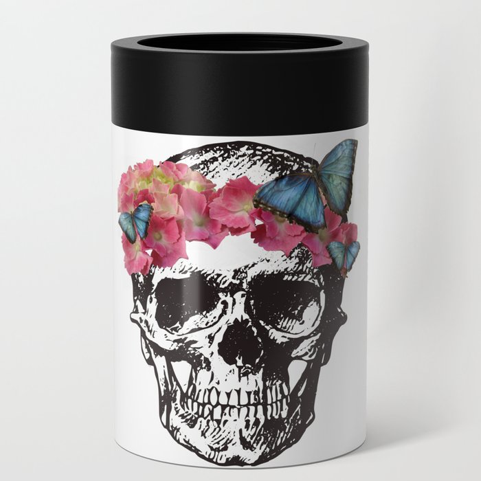 Hydrangea and Skull Can Cooler