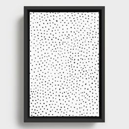 Dotted White & Black Framed Canvas