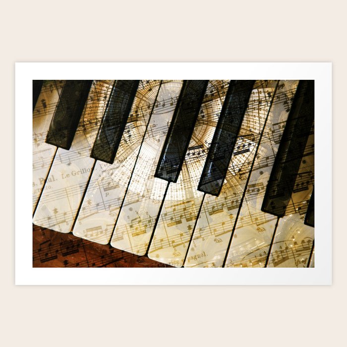 Piano Keys Music Collage abstract Art Print by MoveArt Society6