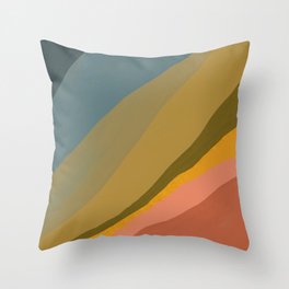 Waves In Color Shades | Abstract Shape Design In Fall Tones Throw Pillow
