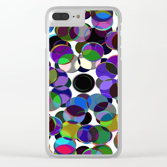 Cluttered Circles III - Abstract, Geometric, Pastel Coloured, Circle Patterned Artwork Clear iPhone Case