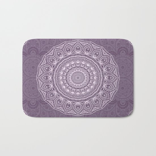 White Lace on Lavender Bath Mat