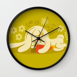 Sleeping Bunny and Carrot / Cute Animal Wall Clock | Nature, Illustration, Cartoon, Flowers, Cute, Sleeping, Bunny, Love, Drawing, Woodland 