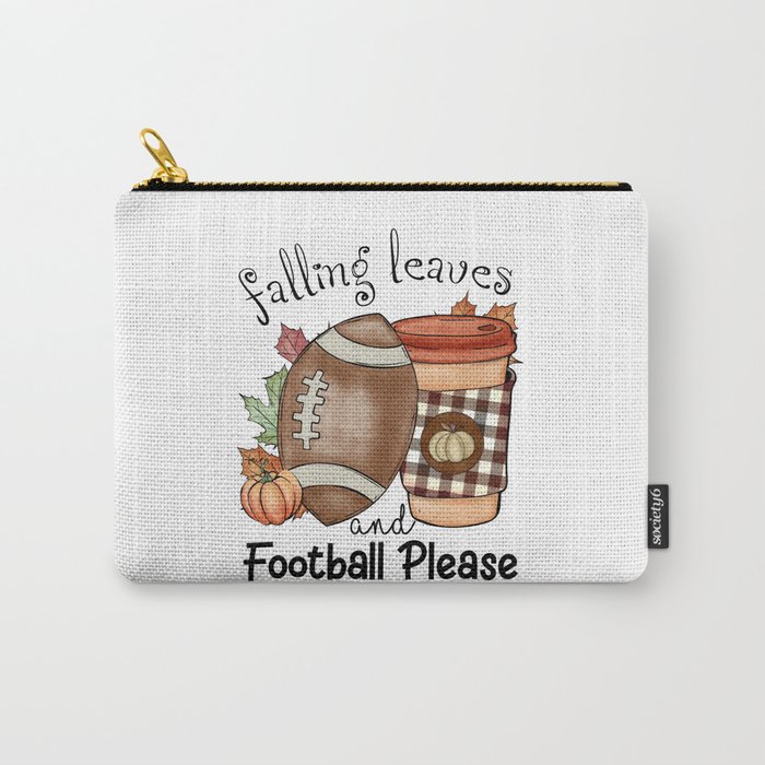 Falling leaves and football fall season Carry-All Pouch
