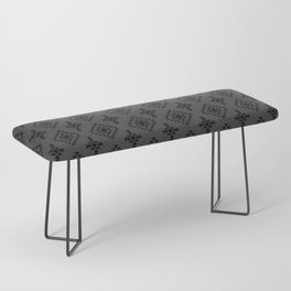 Dark Grey and Black Native American Tribal Pattern Bench