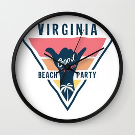 Virginia beach party Wall Clock