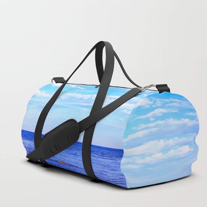 blue ocean view with blue cloudy sky in summer Duffle Bag