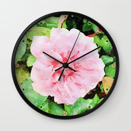 Pink Rose Beauty (watercolor) Wall Clock