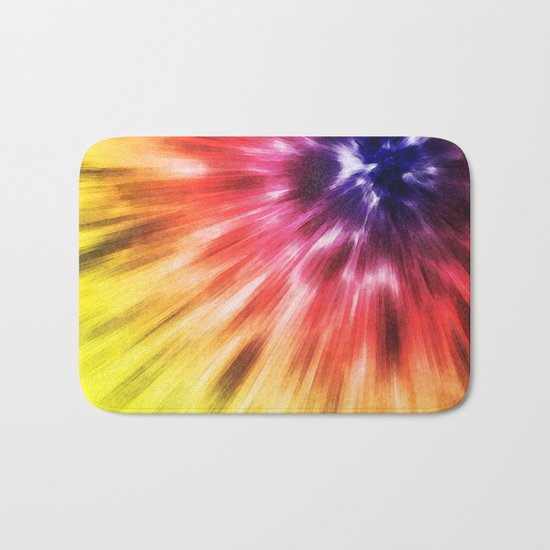 Colorful Starburst Tie Dye Bath Mat