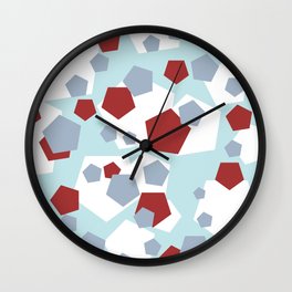 Geometric Mix Rectangle red Wall Clock