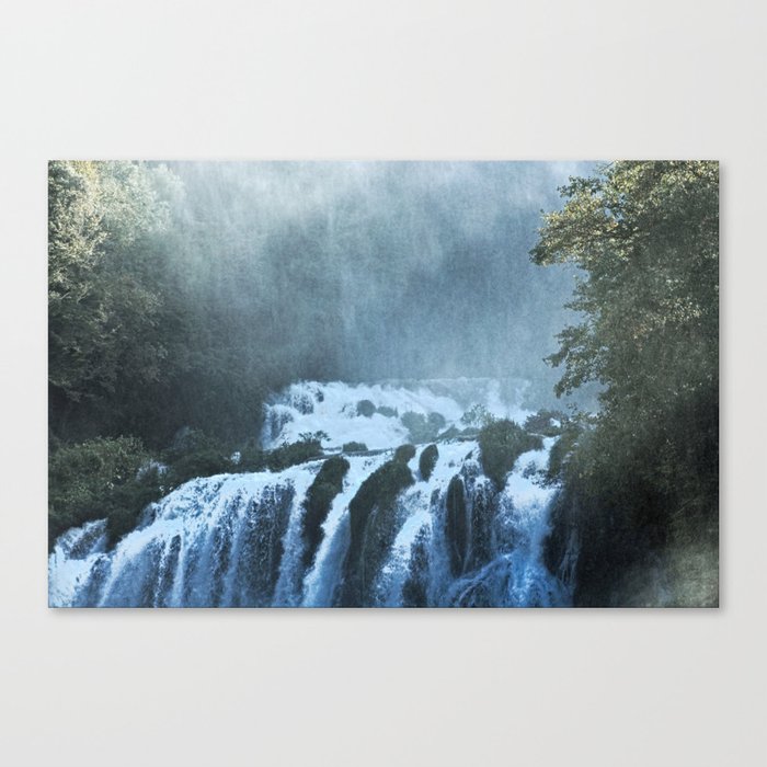 Waterfall Forest Nature Scenery 3 Canvas Print