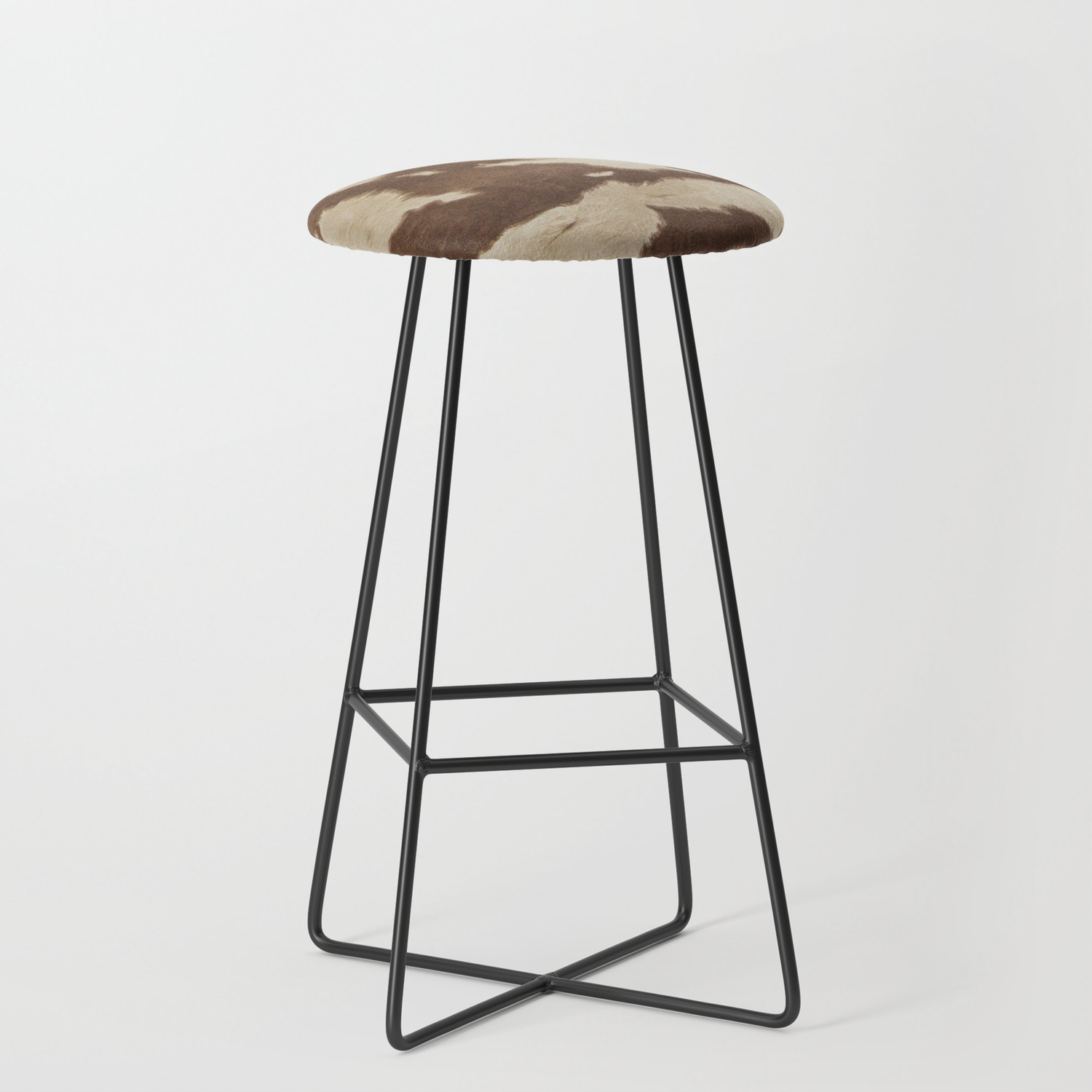 Brown And White Cowhide 3 Bar Stool By, Black And White Cowhide Bar Stools