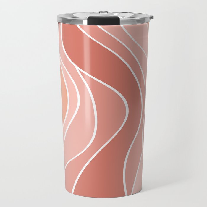 Multicolor retro style waves 3 Travel Mug