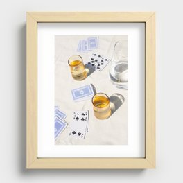 Playing a Game of Cards | Summer Sunshine Outside Games Photography Art Print Recessed Framed Print