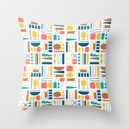 Egyptian pictograms pattern design_01 Throw Pillow