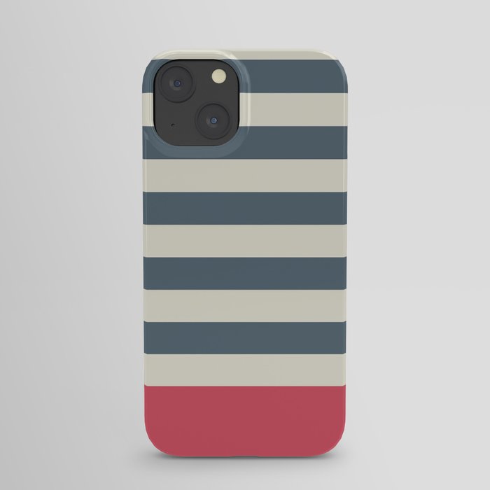 Navy Nautical Stripes Artsy Vintage iPhone Case