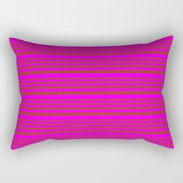 [ Thumbnail: Brown & Fuchsia Colored Striped/Lined Pattern Rectangular Pillow ]