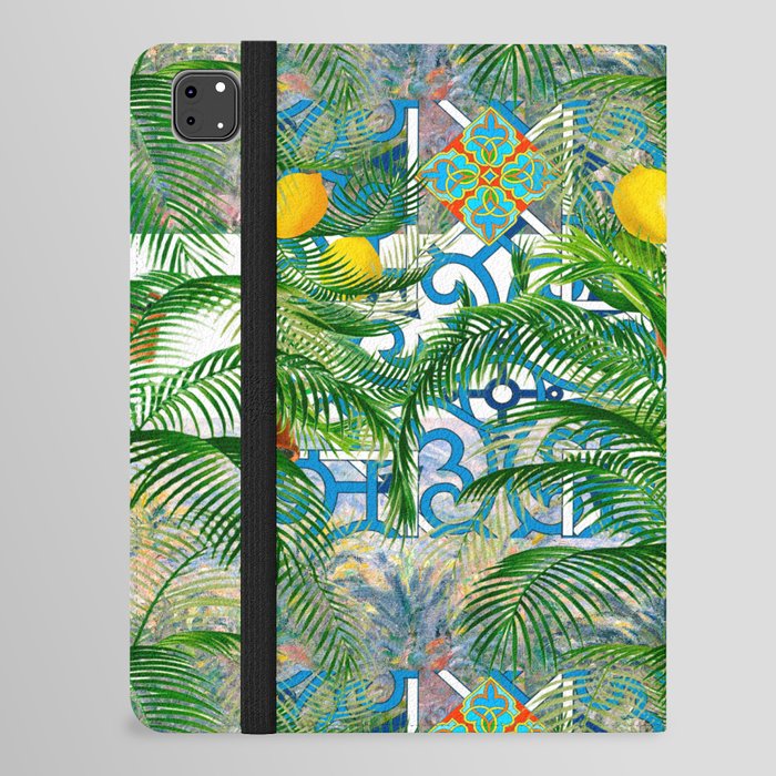 Italian,Palmtree,majolica,citrus,lemons,Moroccan tiles  iPad Folio Case