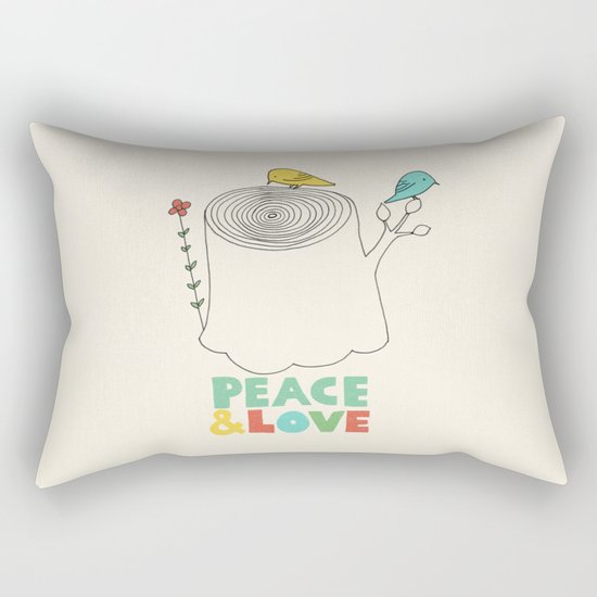 Peace & Love Rectangular Pillow