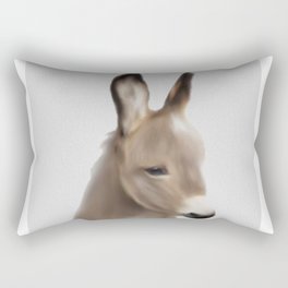 Baby donkey crowned art,Donkey Print, Nursery Animal Wall Art, Baby Shower Gift Rectangular Pillow