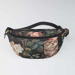 Cat and Floral Pattern II Fanny Pack