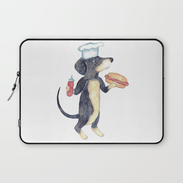 Dog dachshund hotdog Painting Laptop Sleeve