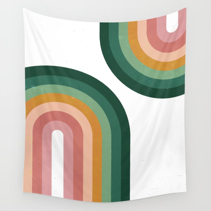 Summer Double Rainbow Wall Tapestry