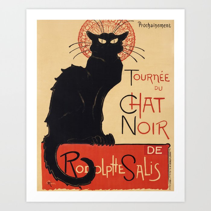 The Black Cat Tour de Rodolphe Salis by Théophile Steinlen Art Print