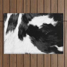 Primitive Hygge Cowhide in Black and White Outdoor Rug