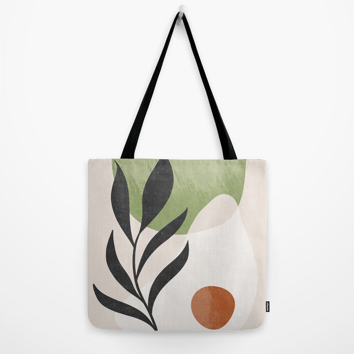 Balancing Act — Minimalist Plant and Stones Art Tote Bag by Nature