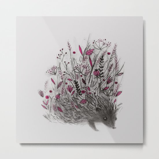 HEDGEHOG (grey) Metal Print