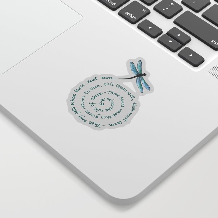 Witches rule of Three and dragonfly Sticker